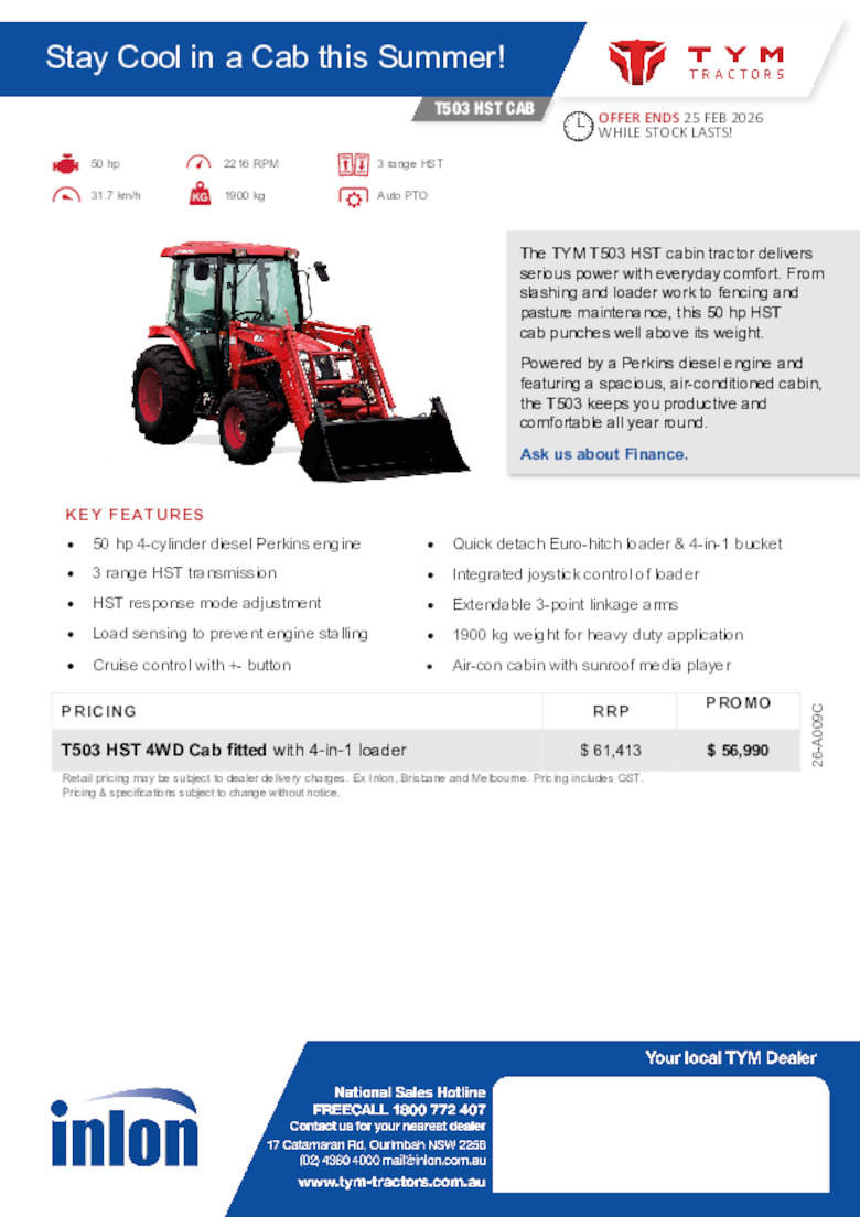 26-A009C TYM T503 HST Cabin oe 25.02